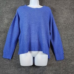 NWT Bianco & Blu Women Merino Wool Cashmere Quiet Luxury Boxy Sweater Size L